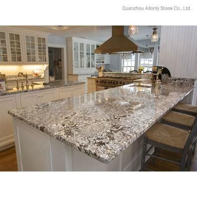 Project Custom Made Wholesale Azul Aran White Granite Kitchen Island Counter Top