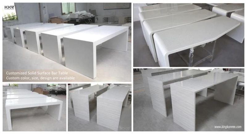 Precut Solid Surface Corian Easy to Clean Artificial Stone Kitchen Island