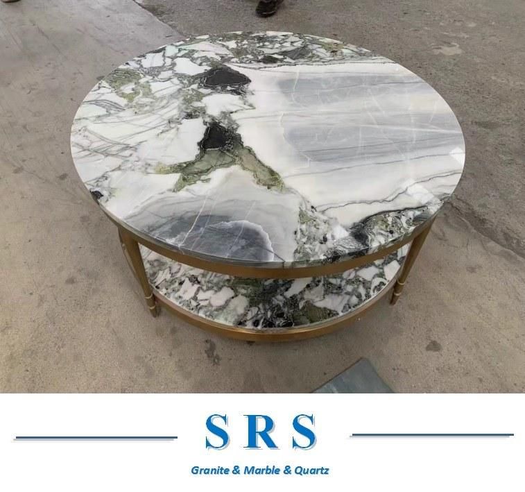 China Ice Green Black/Green/White Metamorphic Conglomerate Disorderly Lines Marble for Interior Decoration/ Component/Lavabo