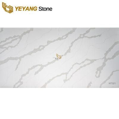 Calacatta Quartz Slab for Custom Countertops/Vanity/Bar/Hotel Yeyang Stone Factory