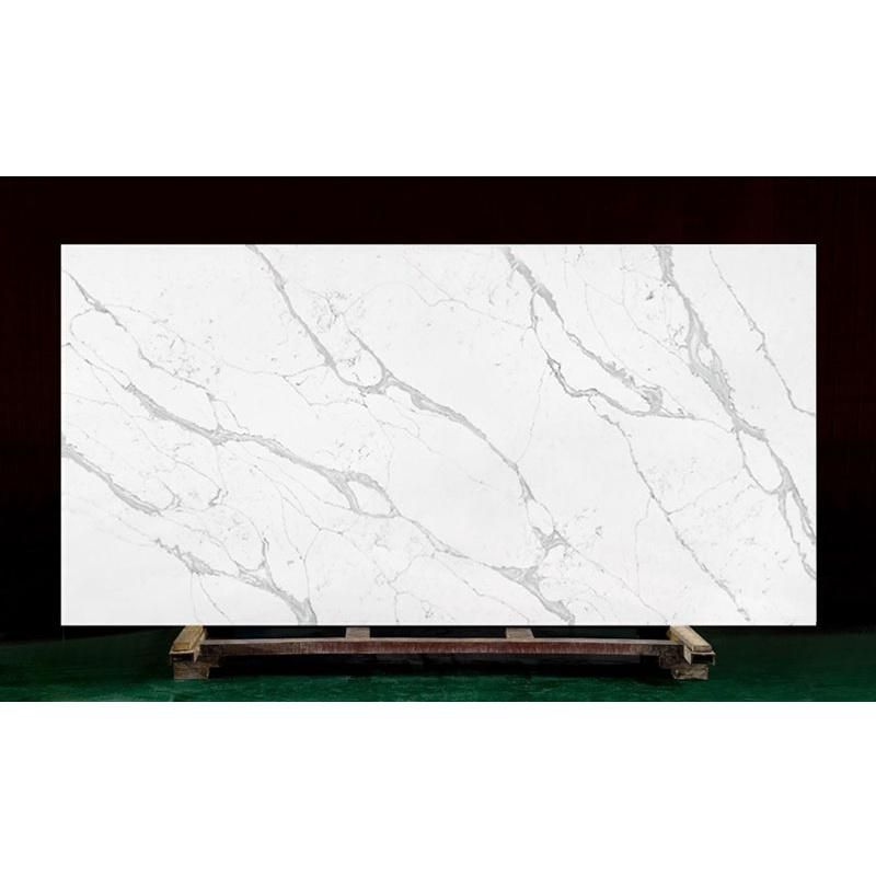 New Design Artificial Marble Look Calacatta Quartz Slab with Good Price for Kitchen Benchtop