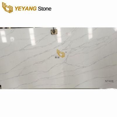White Quartz with Thin Grey Veins Artificial Quartz for Kitchen Countertops/Bathroom/Vanity