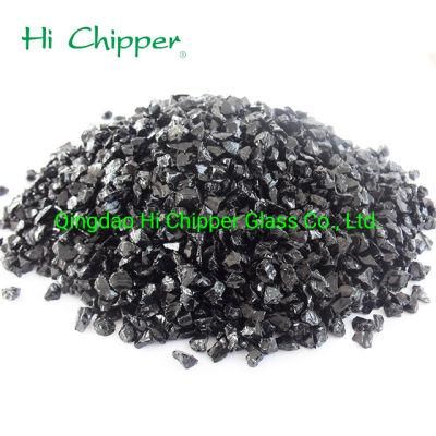 Terrazzo Flooring Broken Black Glass Rocks Decoration
