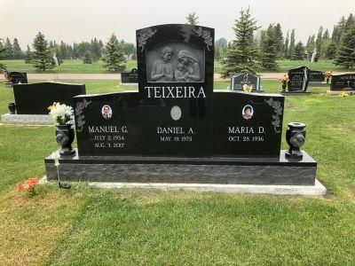 Black Granite Cemetery Upright Headstone