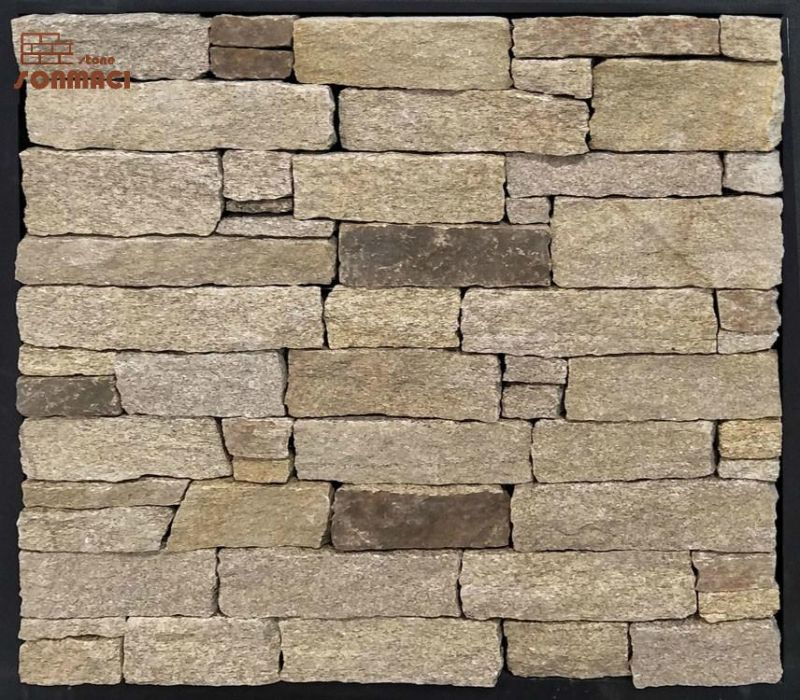 Yellow Wall Cladding Natural Loose Slate Stone