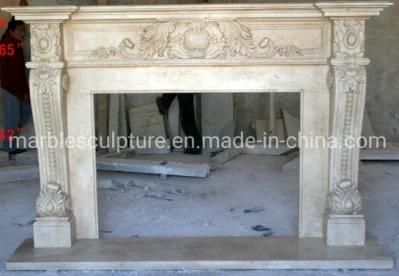 Hand Carved European Style Decorative Marble Fireplace Indoor (SYMF-204)