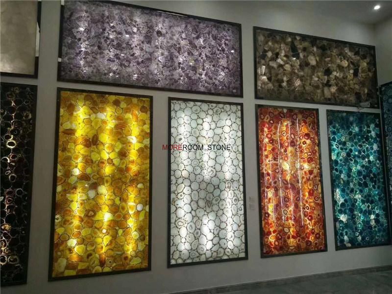 Translucent Semi Precious Stone White Agate Tile and Slab