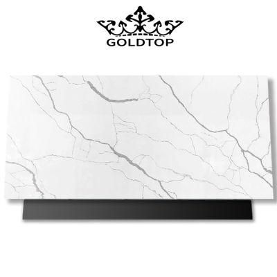 High Quality Price Polished 30mm Surface Calacatta Artificial Snowy Quartz for Worktops Kitchen/Bathroom Wall Floor Aparment Villa Hotel