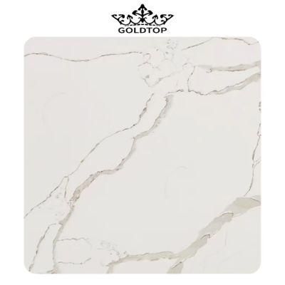 Artificial Stone Wholesale Calacatta White Stone Slab Quartz Countertop/Vanity/Floor/Cabinet/Wall Tiles