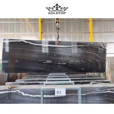 Luxury Natural Stone Polished Indoor Decoration Slab Black Granite Floor Tiles