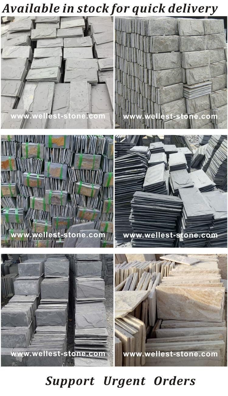 Rock Face White Quartzite Mushroom Wall Stone Tile for Exterior Wall Fadace