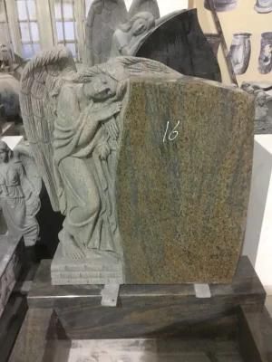 China Granite Tombstone Standing Angel Carved Headstone