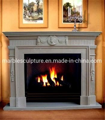 Natural Stone Carved Marble Fireplace Home Decoration (SYMF-0129)