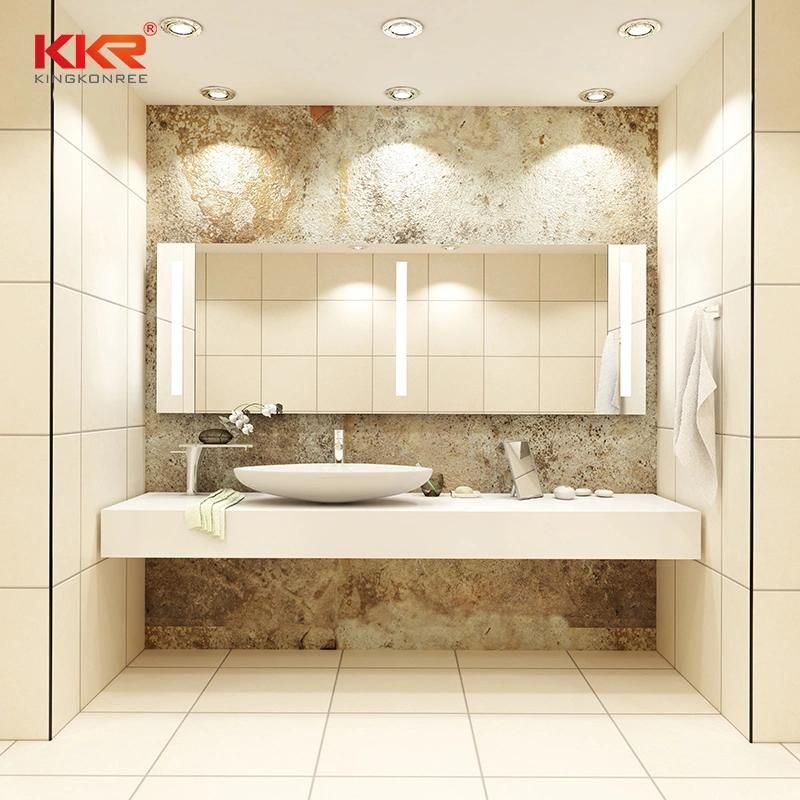 American Size in Customized Stone Artificial Calacatta Solid Surface with Black Veins Counter Tops Bathroom Vanity Top Countertops