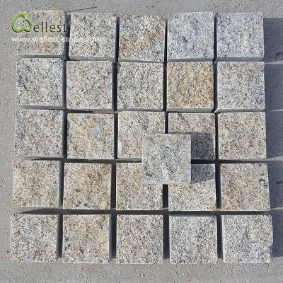 G350 Cube Paving Stone Yellow Sunset Rusty Granite Patio Walkway Driving Terrace