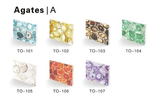 Translucent High Quality Natural Agate Stone Slab for Solid Surface Table Top