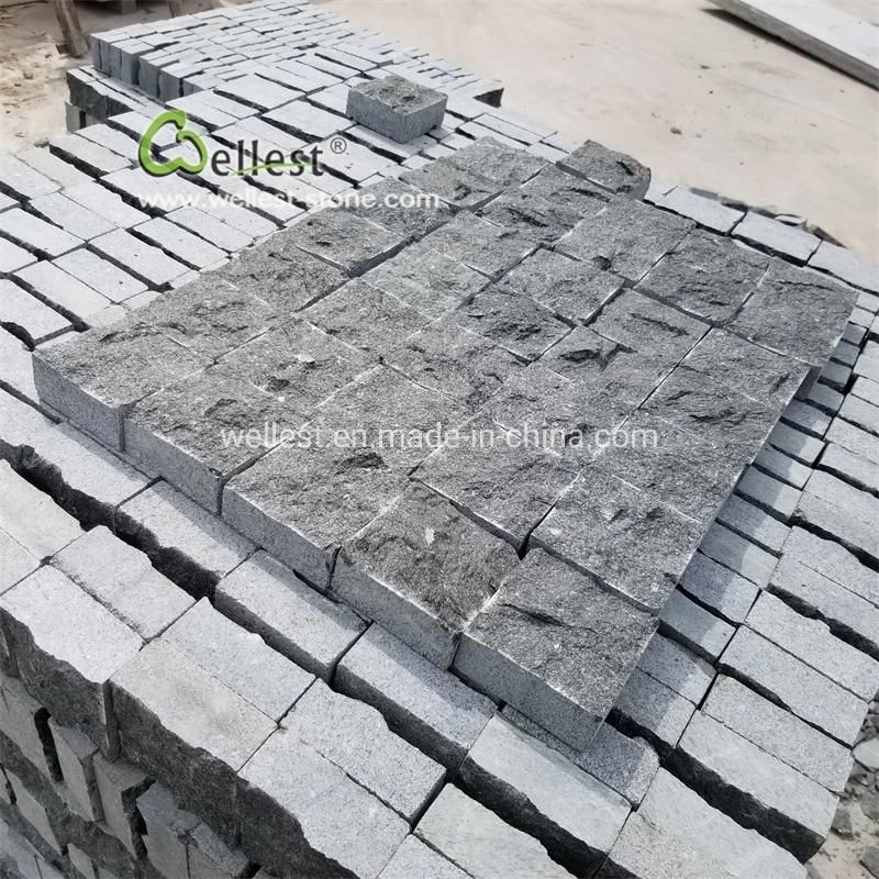 10X10X10cm Granite Driveway Paving Stone, Grey Granite Driveway Paver