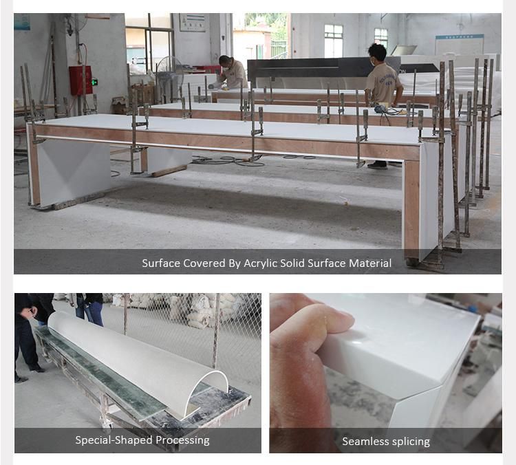 Hospital/ Hotel/ Office Reception Desk Vanitytop Countertop Material Modified Acrylic Solid Surface