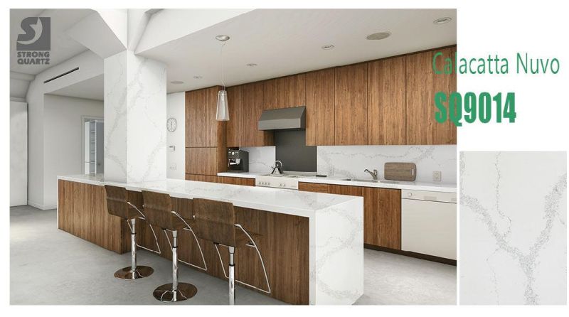 3200*1600 Calacatta White Quartz Stone Slabs in China