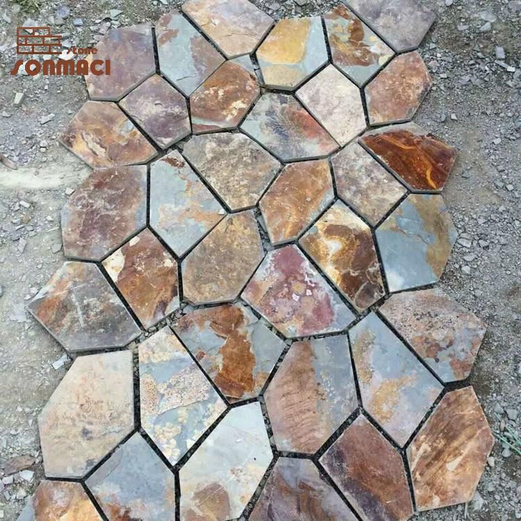 Natural Rustic Color Slate Flagstone Pattern