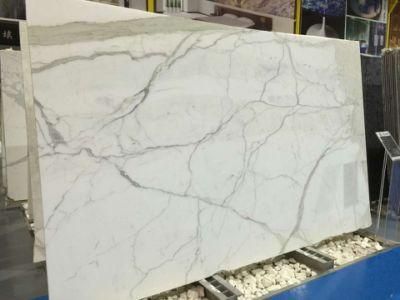 Popular Natural White Marble/Calacatta White Slab and Tile for Hotel Wall Floor Decorate