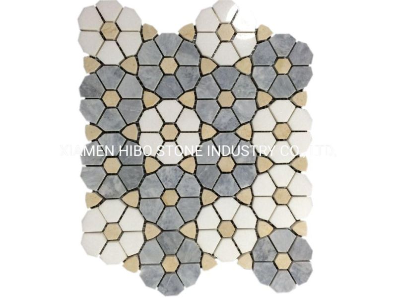 Asian Carrara Oriental White Marble Penny Rounds Mosaic Tile