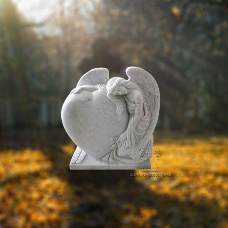 White Marble Angel Monument