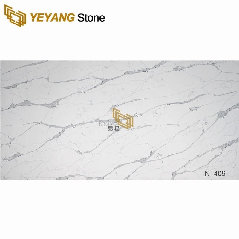Calacatta Quartz Factory for Kitchen/Bathroom/Hotel/Project/Commercial/Residential/Vanity/Countertop