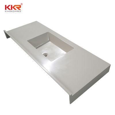 Custom Size Artificial Stone Solid Surface Bathroom Vanity with Undermounted Sinks