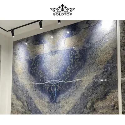 Luxury Stone Slab Blue Marble for Villa Hotel Background Wall Decoration