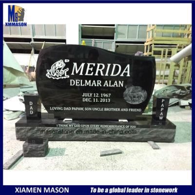 American Style Cemetery Shanxi Black Granite Headstone