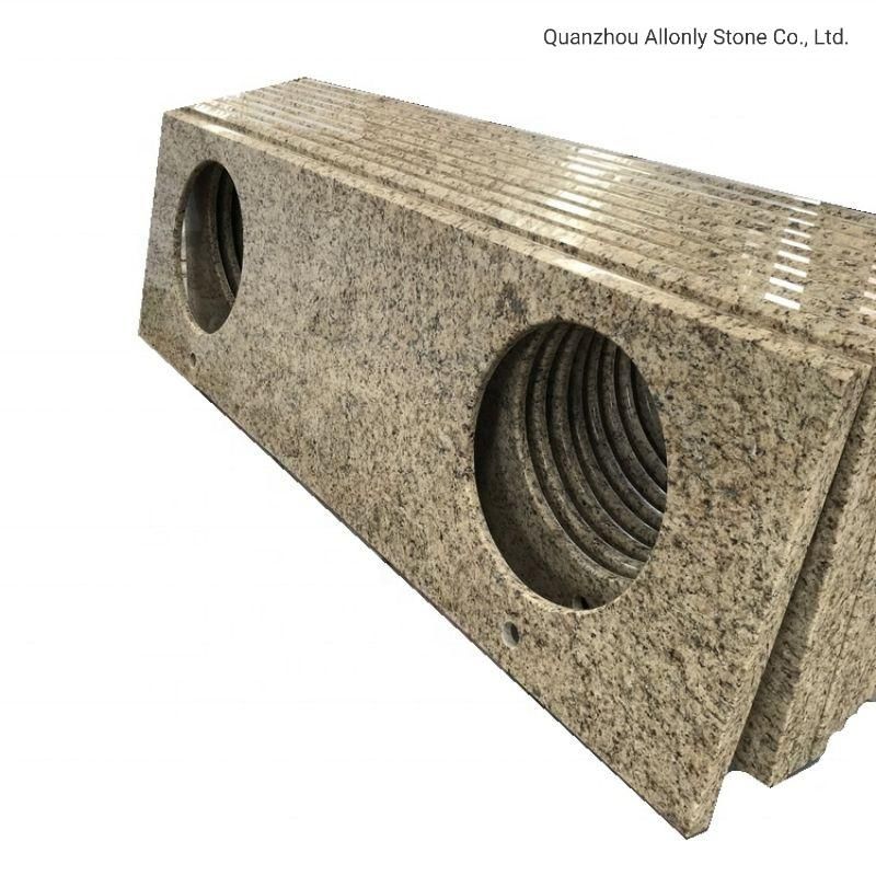 Sink Hole Precut Wholesale Venetien Gold Granite Countertops for Bathroom