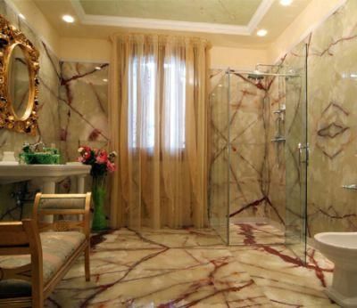 Factory Directly Price Bathroom Design Green Onyx Slab Marble Wall