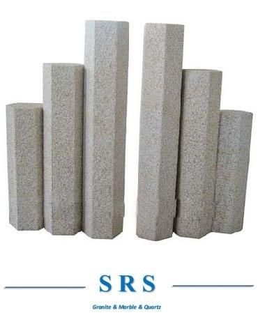 Customize Natural Grey Granite Palisade Pillar Fence