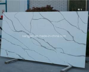 Calacatta Kzs611 Agglomerated Quartz Stone for Kitchen Countertop