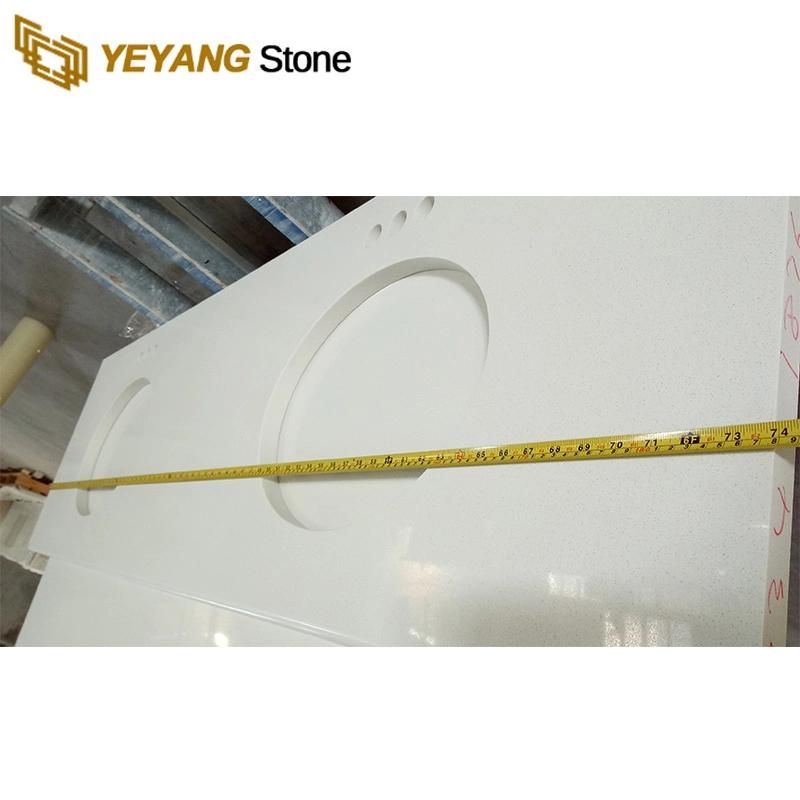 Pure White Quartz Countertop Slab/Tile/Worktop Using Artifical Stone Quartz Background