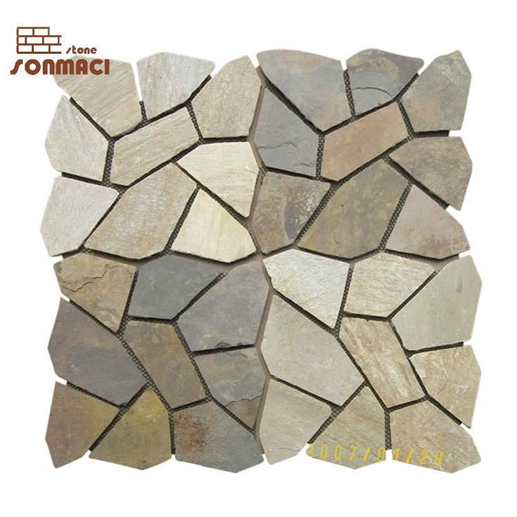 Natural Slate Outdoor Paving Flagstone on Mesh