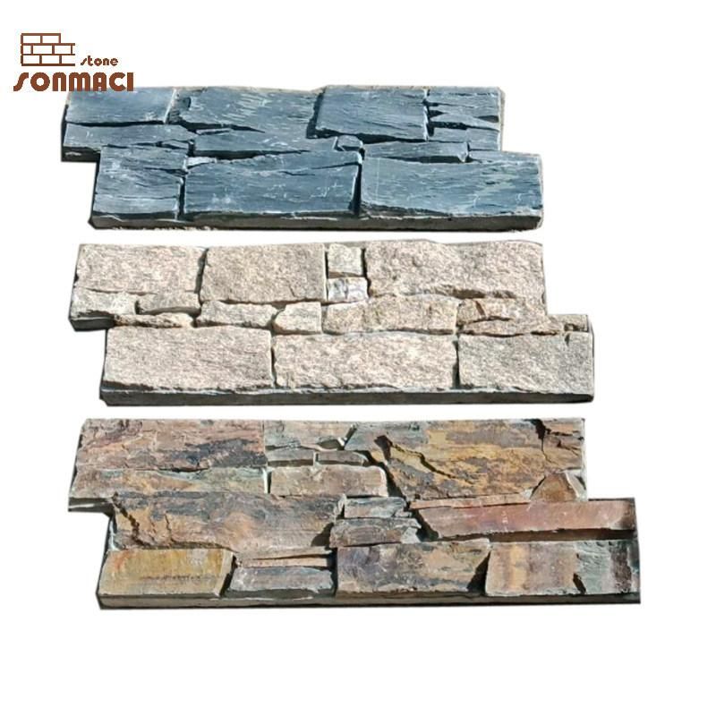 Natural Exterior Cement Cultured Stone Slate Wall Cladding Panel for Retail