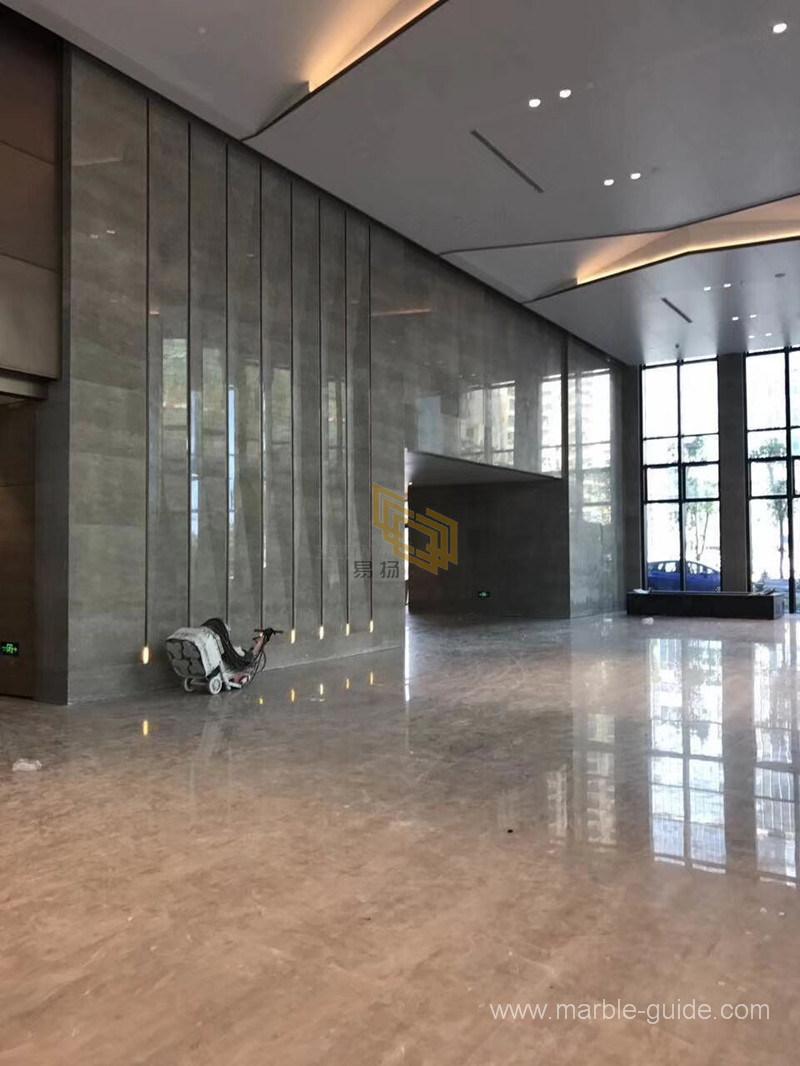 Natural Polished Caesar Grey Marble Slabs Supplier for Flooring/Tiles/Wall/Bathroom/Kitchen/Countertop