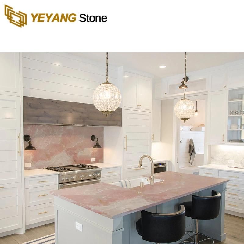 Luxury Pink Onyx Marble for Kitchen Island for Decoration/Wall/Floor