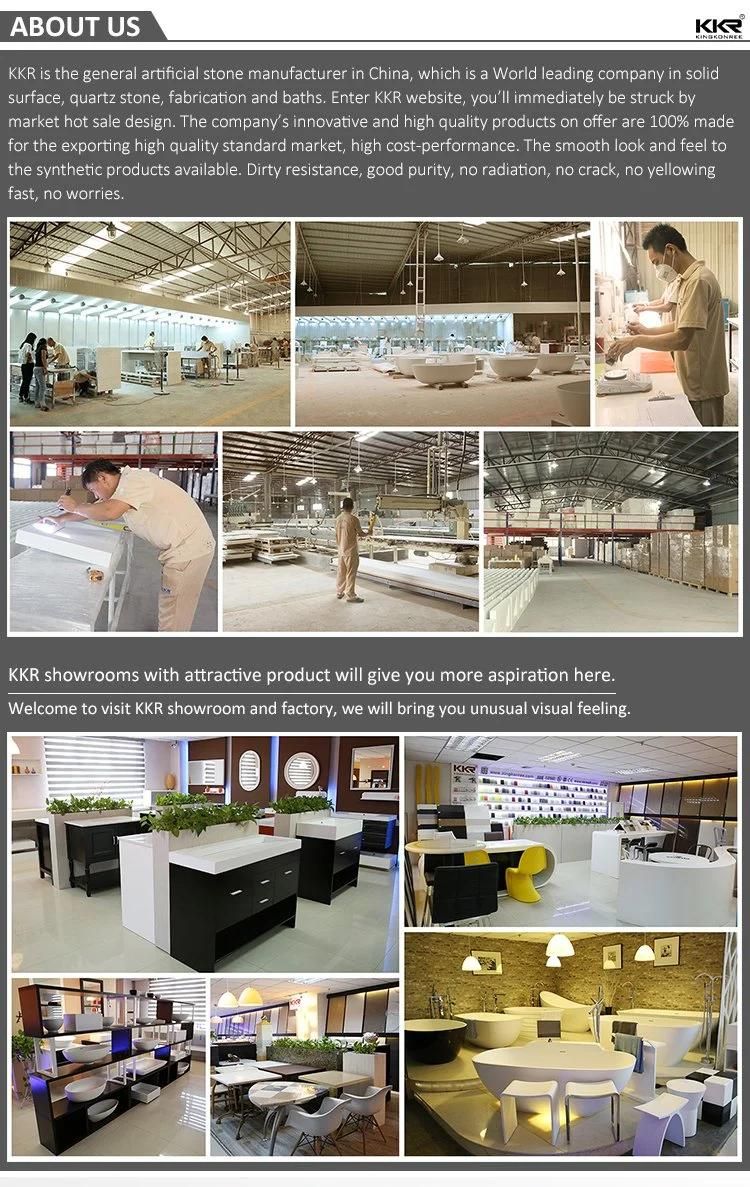 Kkr Artificial Quartz Stone Glossy White Countertop for Kitchen