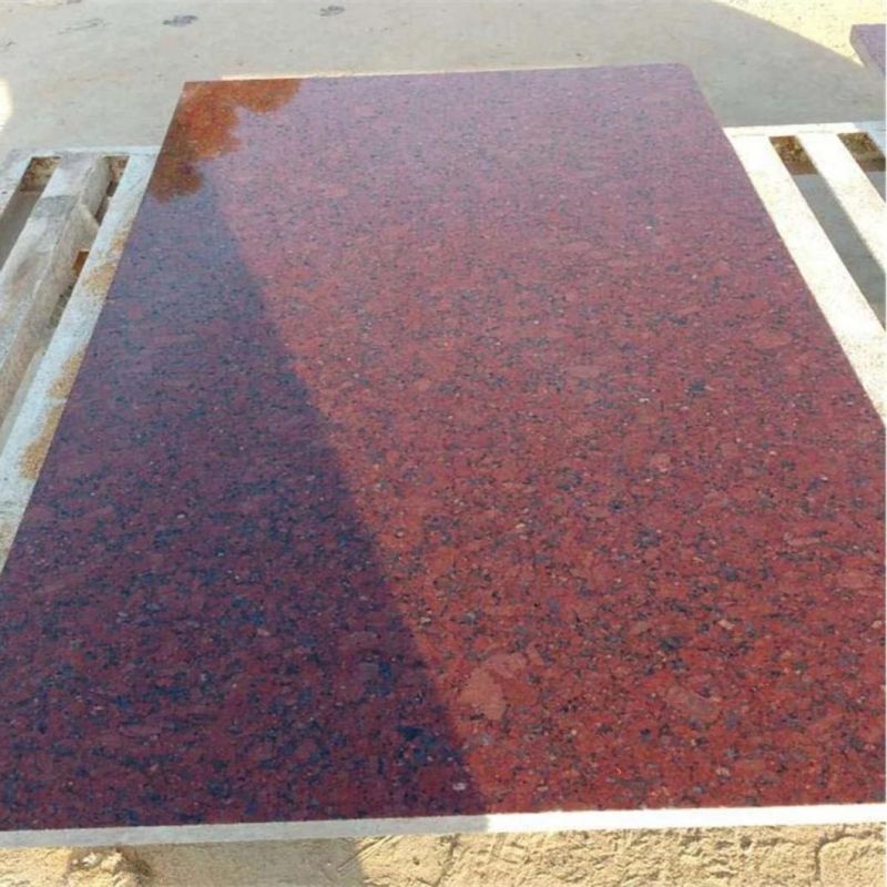 Polished Rough Slabs Ruby Red Granite Prices India for Exterior and Interior Wall Cladding Stone