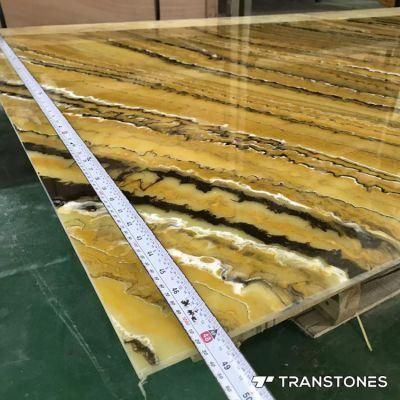 Translucent Big Slab Stone Polished Alabaster Hotel Wall Panel