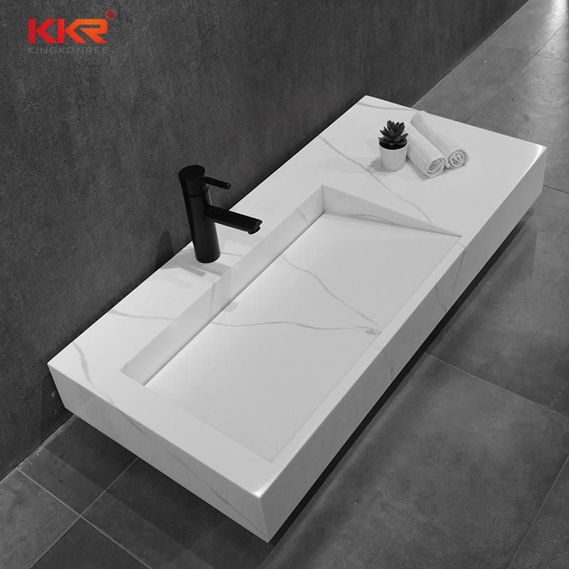 Cut to Size 72 Inch Stone Sink Resin Solid Surface Bathroom Countertop Sinks