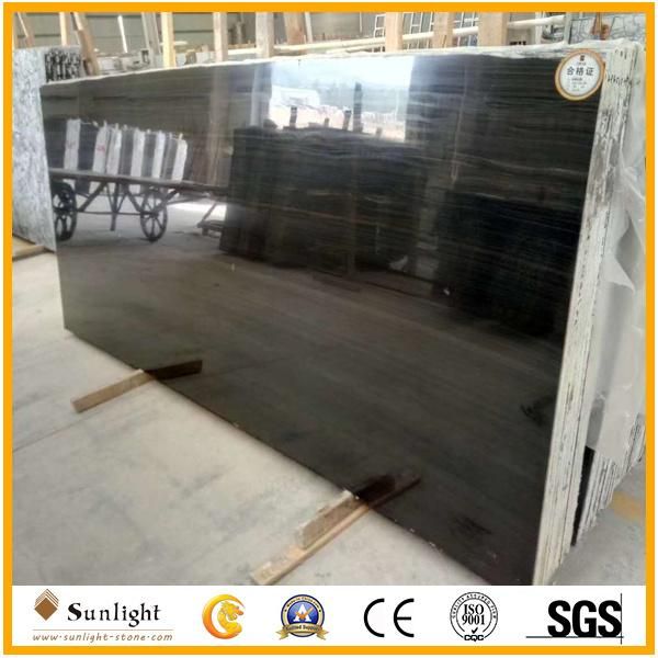 Price Grain Color Texture Stone Slab Imperial Black Wooden Marble, Black Wooden Marble in Slabs