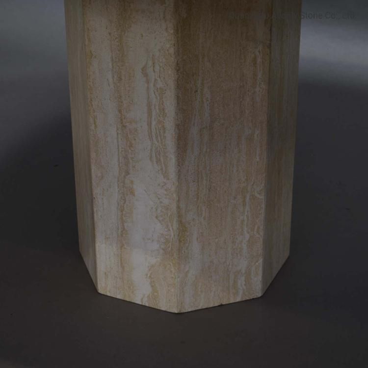 Honed Marble Stone Side Table Travertine Coffee Table for Living Room