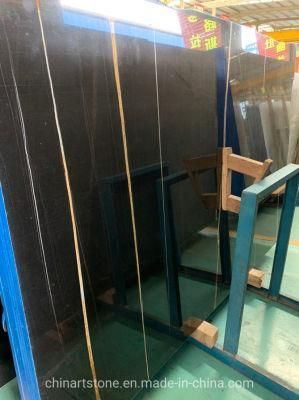 Nature Black Golden St. Laurence Marble Slab for Wall and Floor