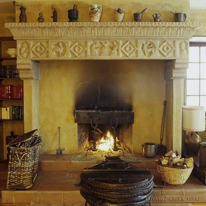 Gothic Inspired Marble Fireplace Mantel