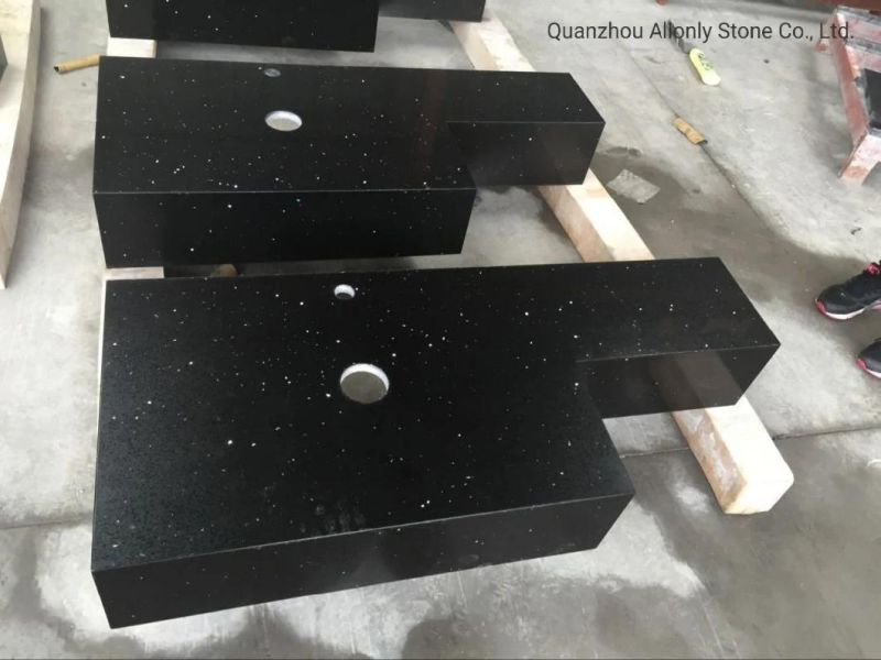 Wholesale Artificial Srone Black Quartz Corian Surface Bathroom Countertop