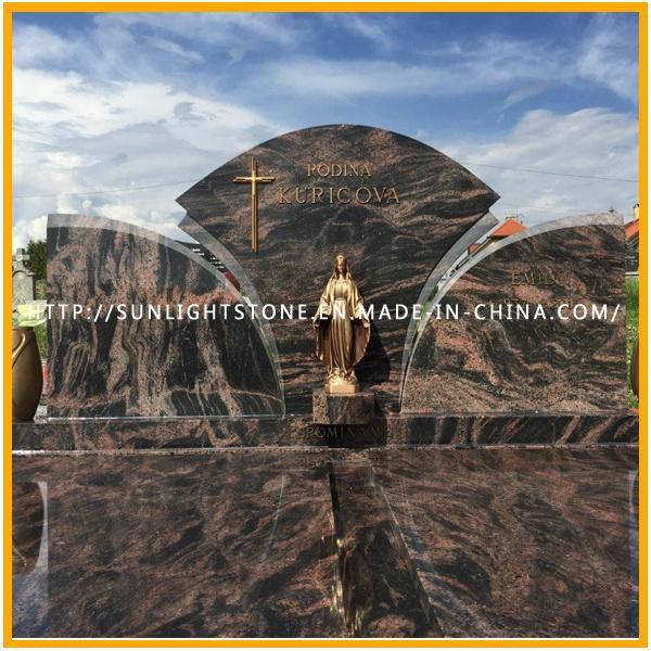 Customized India Aurora Granite Monuments/Headstone/Tombstone for European Style
